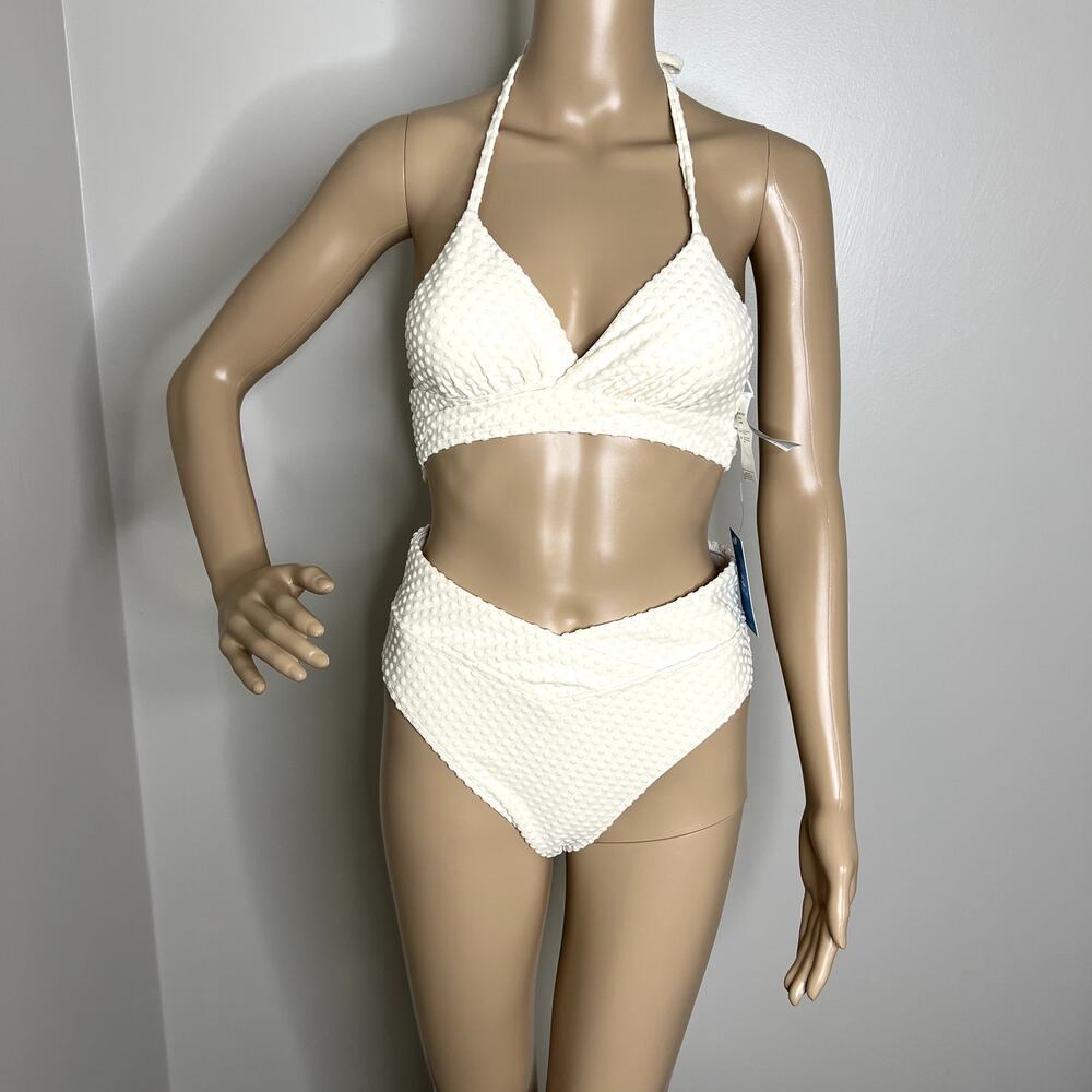 Cupshe Dot Textured High Waisted Bikini